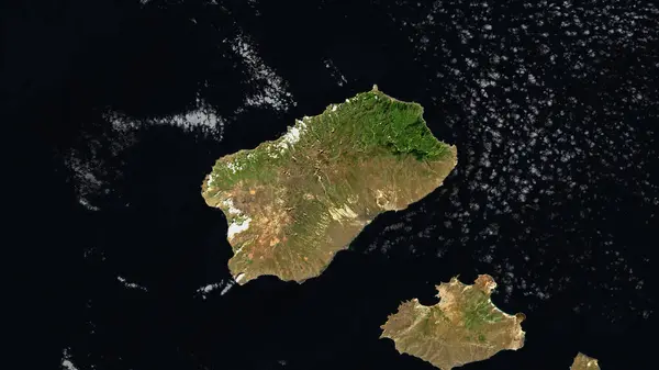 stock image Santo Antao Island in the North Atlantic Ocean on a satellite image taken in October 18, 2020