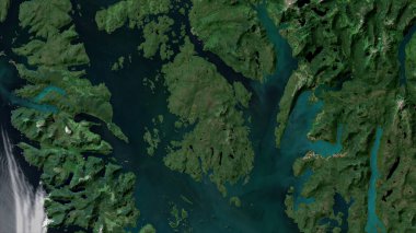 Güneydoğu Alaska 'nın Sahil Suları' ndaki Sukkwan Adası ve Britanya Kolumbiyası 3 Temmuz 2018 'de çekilmiş bir uydu görüntüsü.