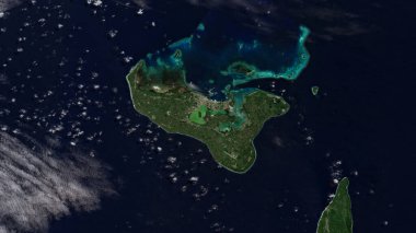 Tongatapu Island in the South Pacific Ocean on a satellite image taken in May 14, 2021 clipart