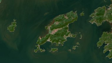 Xiachuan Island in the South China Sea on a satellite image taken in November 20, 2023 clipart