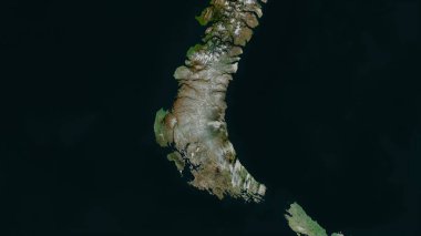 Yuzhny Island in the Kara Sea on a satellite image taken in December 31, 2003 clipart