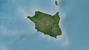 Güney Çin Denizi 'ndeki Calayan Adası renkli bir yükseklik haritası üzerinde