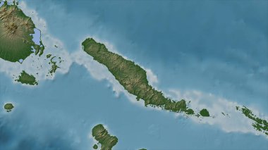 Choiseul Island in the Solomon Sea on a colored elevation map clipart