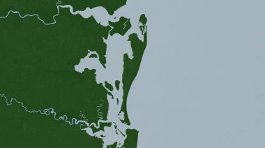 Cumberland Island in the North Atlantic Ocean on a colored elevation map clipart