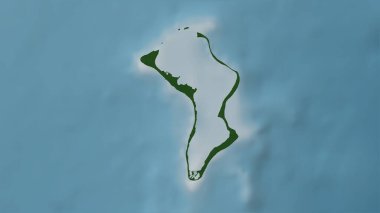 Diego Garcia Island in the Indian Ocean on a colored elevation map clipart