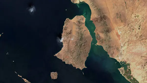 stock image Tiburon Island in the Gulf of California on a satellite image taken in September 26, 2023