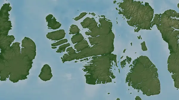 stock image Bathurst Island in the The Northwestern Passages on a colored elevation map