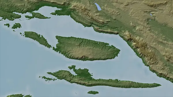 stock image Brazza Island in the Adriatic Sea on a colored elevation map