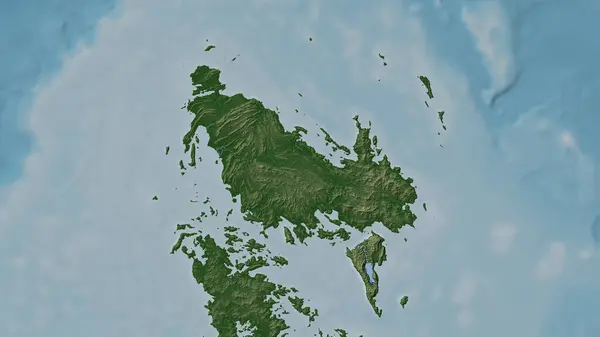 stock image Busuanga Island in the Sulu Sea on a colored elevation map