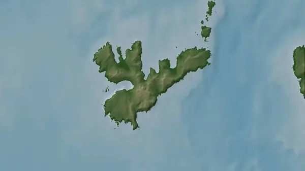 stock image Coronation Island in the The Coastal Waters of Southeast Alaska and British Columbia on a colored elevation map