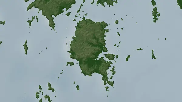 stock image Dome Kyun Island in the Andaman or Burma Sea on a colored elevation map