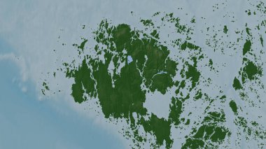 Bothnia Körfezi 'ndeki Fasta Aland Adası renkli bir yükseklik haritasında