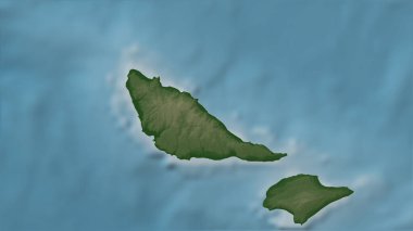 Güney Pasifik Okyanusu 'ndaki Ile Futuna renkli bir yükseklik haritasında