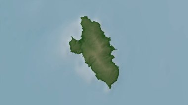 Tyrhenian Denizi 'nde renkli bir yükseklik haritasında Isola del Giglio.