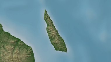 Jacques Cousteau Island in the Gulf of California on a colored elevation map clipart