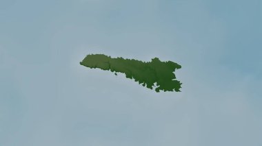 Akdeniz 'deki Isola di Lampedusa - Renkli bir yükseklik haritasında Doğu Havzası
