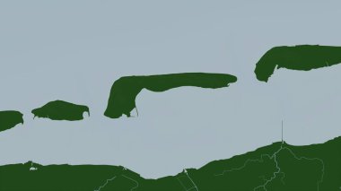 Langeoog Island in the North Sea on a colored elevation map clipart