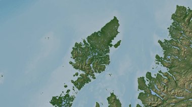 Lewis and Harris Island in the North Atlantic Ocean on a colored elevation map clipart