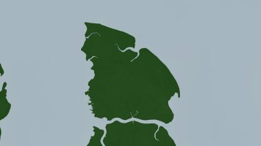 Güney Atlantik Okyanusu 'ndaki Ilha de Maiandeua renkli bir yükseklik haritası üzerinde