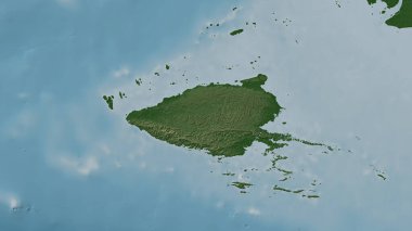 Pulau Misool in the Ceram Sea on a colored elevation map clipart