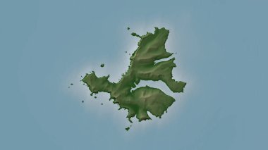 Motu Ihupuku Island in the South Pacific Ocean on a colored elevation map clipart