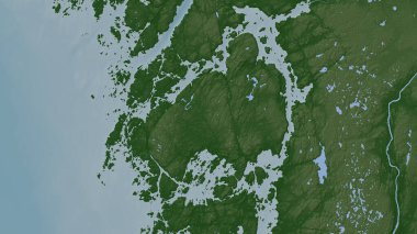 Orust Island in the Skagerrak on a colored elevation map clipart