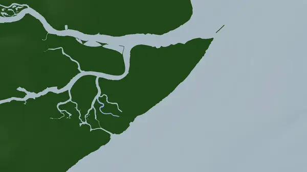 stock image Foulness Island in the North Sea on a colored elevation map