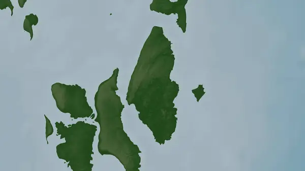 stock image Henry Lawrence Island in the Andaman or Burma Sea on a colored elevation map