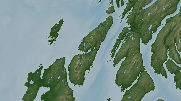 Stock image Jura Island in the Inner Seas off the West Coast of Scotland on a colored elevation map