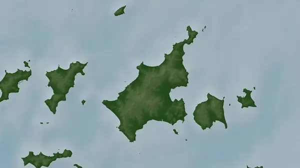 stock image Nakajima in the Seto Naikai or Inland Sea on a colored elevation map