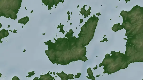 stock image Osakikami Island in the Seto Naikai or Inland Sea on a colored elevation map