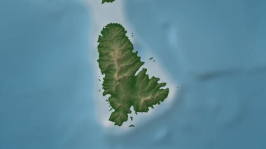 Güney Pasifik Okyanusu 'ndaki Raiatea Adası renkli bir yükseklik haritası üzerinde