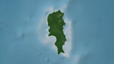Kuzey Atlantik Okyanusu 'ndaki Sal Adası renkli bir yükseklik haritasında