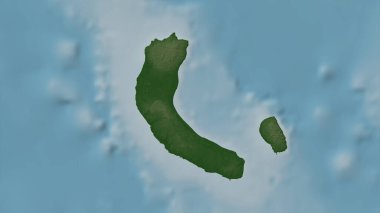 Tarasa Dwip Island in the Andaman or Burma Sea on a colored elevation map clipart