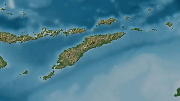 stock image Timor Island in the Savu Sea on a colored elevation map