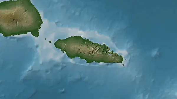 stock image Upolu Island in the South Pacific Ocean on a colored elevation map