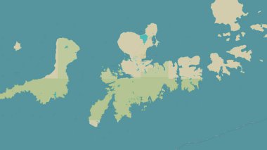 Bering Denizi 'ndeki Adak Adası bir topoğrafik, OSM İnsani Stil Haritası üzerinde