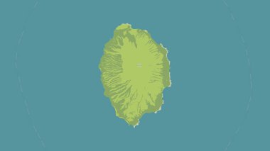 Agrihan Island in the Philippine Sea on a topographic, OSM Humanitarian style map clipart