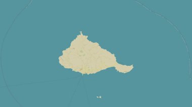 Anafi Island in the Aegean Sea on a topographic, OSM Humanitarian style map clipart