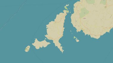 Ege Denizi 'ndeki Antiparos Adası, OSM İnsani Yardım Stili Haritası üzerinde