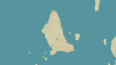 Bantayan Island in the Philippine Sea on a topographic, OSM Humanitarian style map clipart