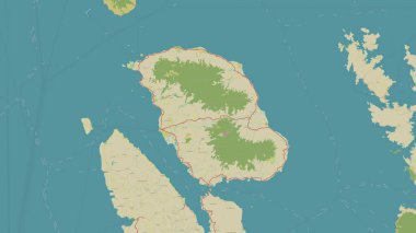 Biliran Island in the Philippine Sea on a topographic, OSM Humanitarian style map clipart