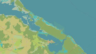 Cayo Sabinal Island in the North Atlantic Ocean on a topographic, OSM Humanitarian style map clipart