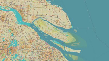 Doğu Çin Denizi 'ndeki Chongming Adası OSM İnsani Yardım Haritası üzerinde