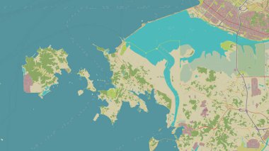Sarı Deniz 'deki Daebudo Adası, OSM İnsani Yardım Haritası üzerinde