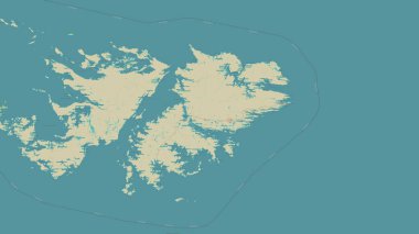 Güney Atlantik Okyanusu 'ndaki Doğu Falkland Adası OSM İnsani Yardım Haritası üzerinde