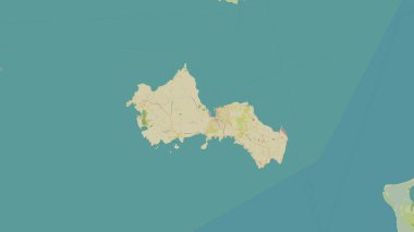 Tyrrhenian Denizi 'ndeki Isola di Favignana topoğrafi, OSM İnsani Stil Haritası