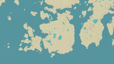 Gorumna Island in the North Atlantic Ocean on a topographic, OSM Humanitarian style map clipart