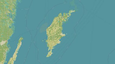 Baltık Denizi 'ndeki Gotland Adası bir topoğrafik, OSM İnsani Yardım Stili haritası üzerinde