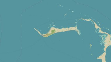 Grand Bahama Island in the North Atlantic Ocean on a topographic, OSM Humanitarian style map clipart